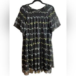 LOFT Smocked Mini Dress | Romantic Minimal + Effortless Feminine L
